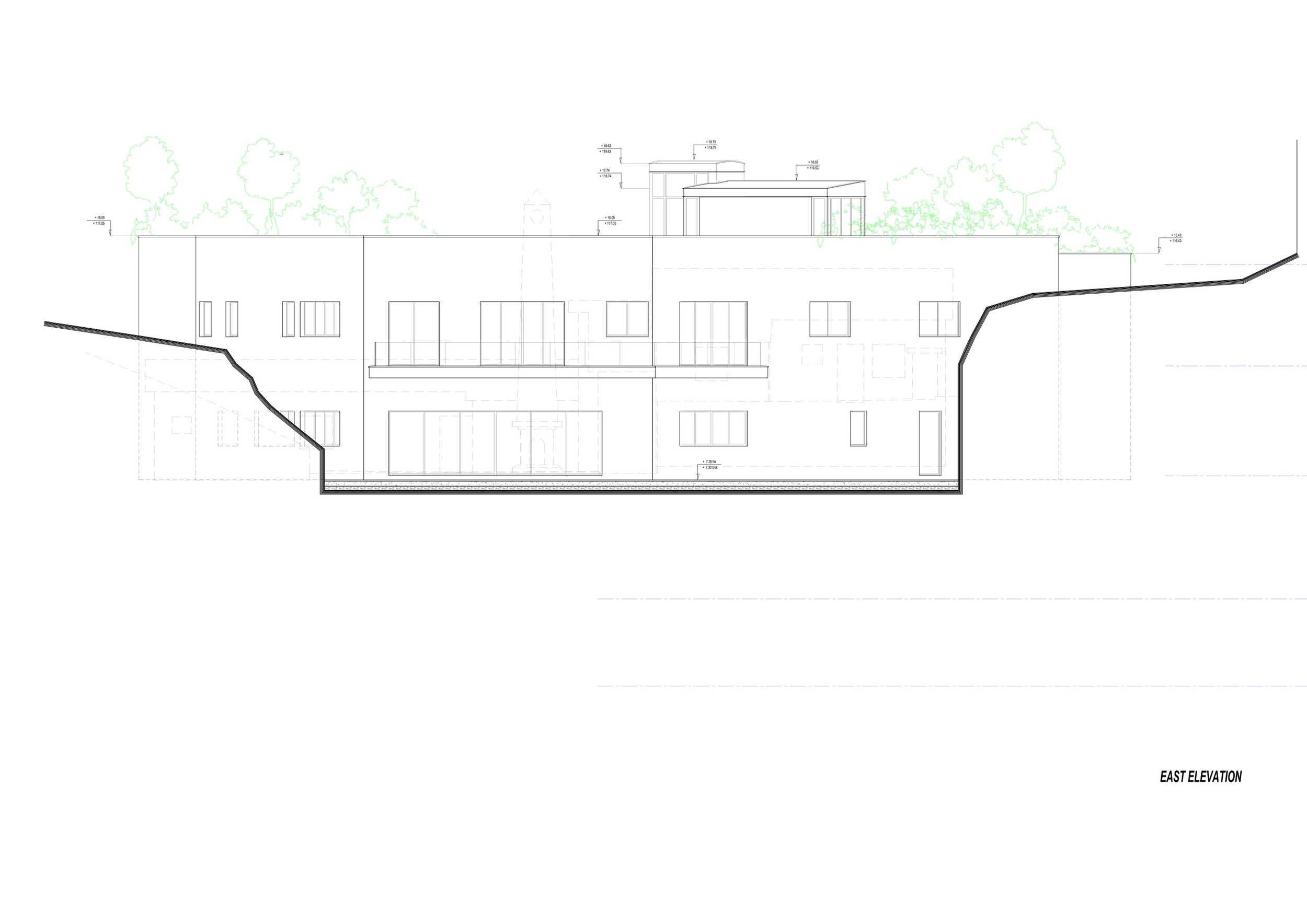 Contemporary House Gibraltar east elevation