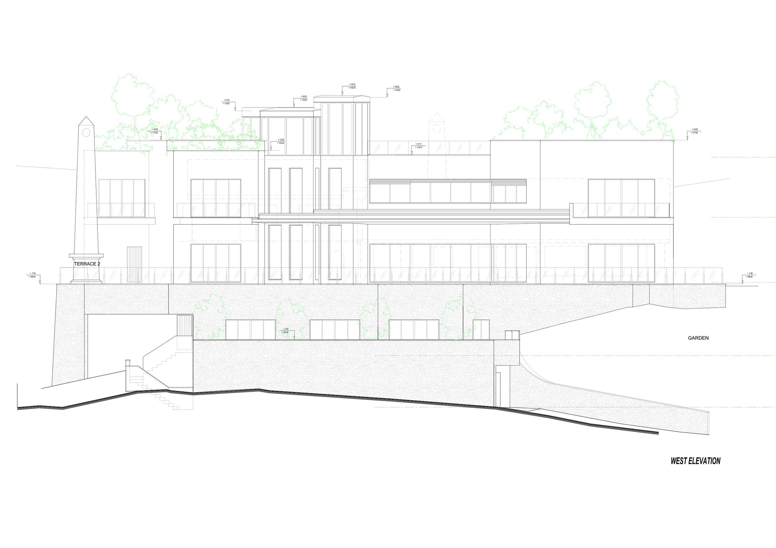 Contemporary House Gibraltar west elevation