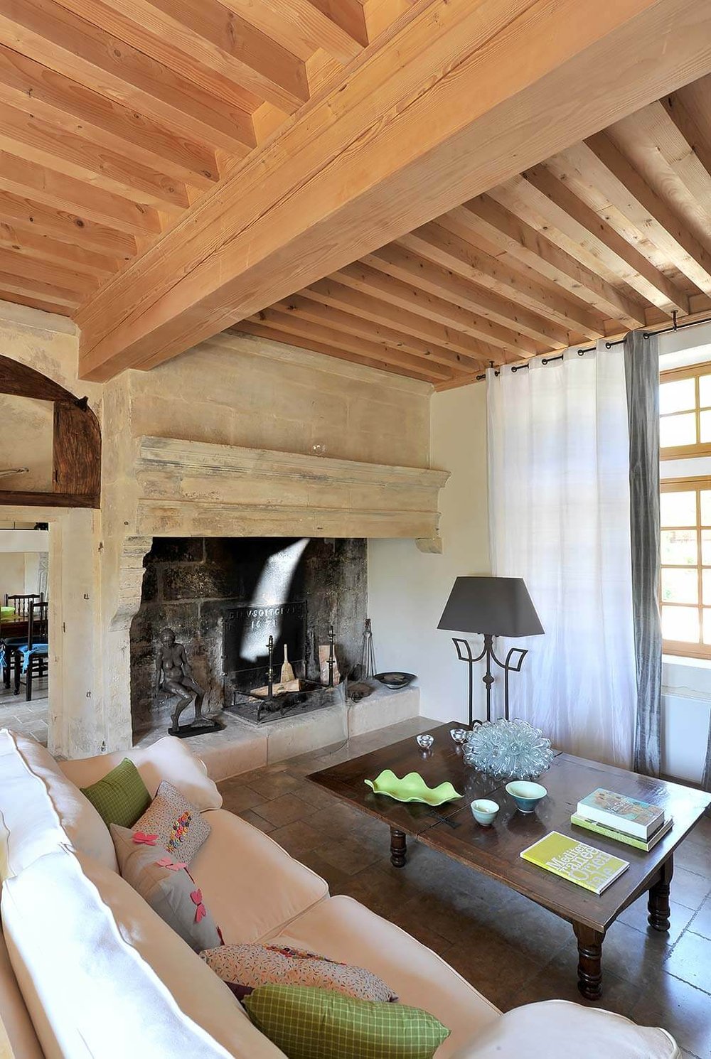 village house paradou lounge fireplace